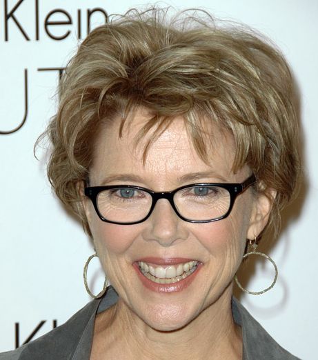 Annette Bening's Short Highlighted Brown Mature Sassy Smart Hairstyle