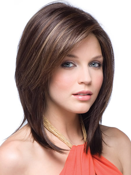 Brown Straight Shag Hairstyle