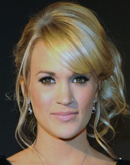 Carrie Underwood's Long Blonde Hair In Romantic Curly Awards Updo