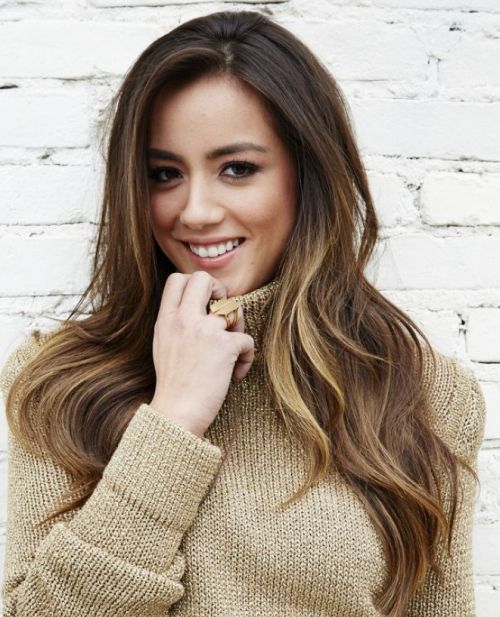 Chloe Bennet's Long Brown Layered Hairstyle With Ombre Effect