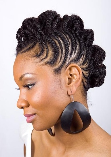 Glamorous and Classy Cornrow Braids Updo