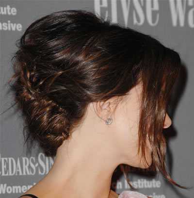 Dark Brown Loose French Twist Hairdo Perfect For Prom