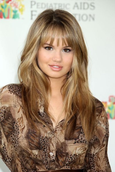 Debby Ryan Long Straight Layered Hairstyle With Blunt Bangs