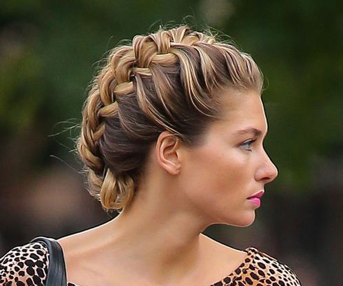 Jessica Hart's Long Hair In French Braided Updo