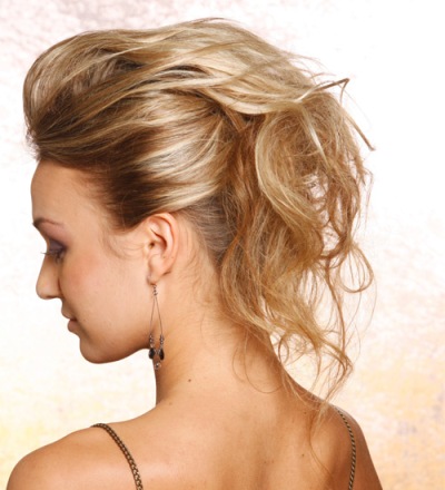 Long Blonde Wavy Hair In Casual Formal Updo For Summer