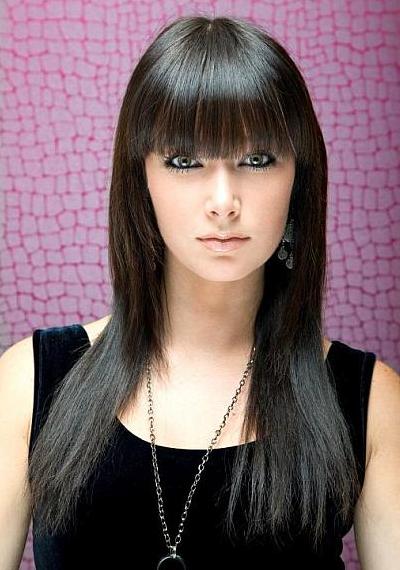 Long Straight Fringe Hairstyle - Party, Evening, Everyday -  