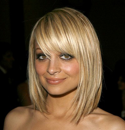 Nicole Richie's Sleek Straight Medium-Length Hair With Side Bangs