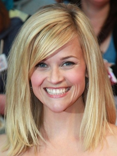 Reese Witherspoon's Blonde Straight Cute Medium Length Hairstyle
