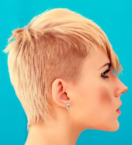 Short Blonde Straight Hair In Fierce Cropped Edgy Hairstyle
