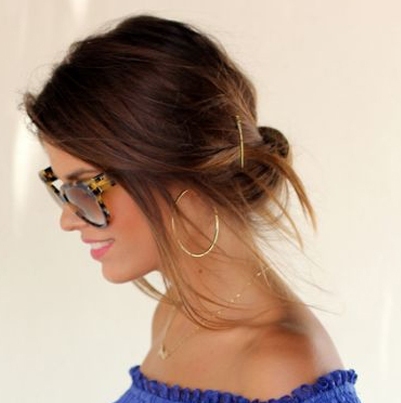 Simple Brunette Updo Casual Party Formal Evening Summer