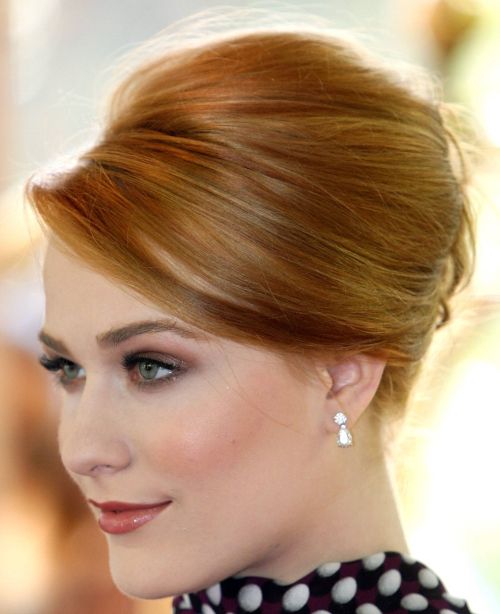 Straight Red Hair In Elegant French Twist Updo For Prom